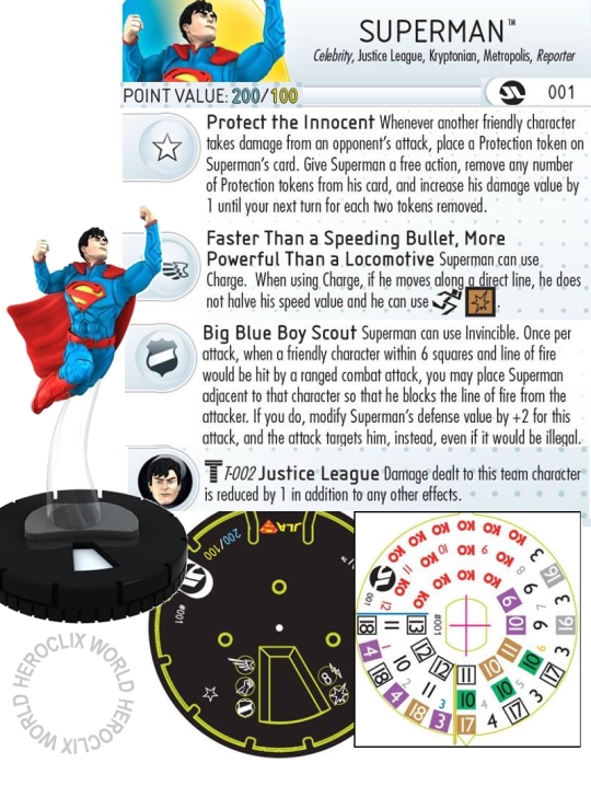Justice League Strategy Superman HeroClix Dial