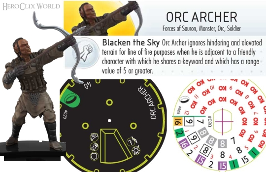HeroClix Orc Archer Dial Fellowship of the Rings