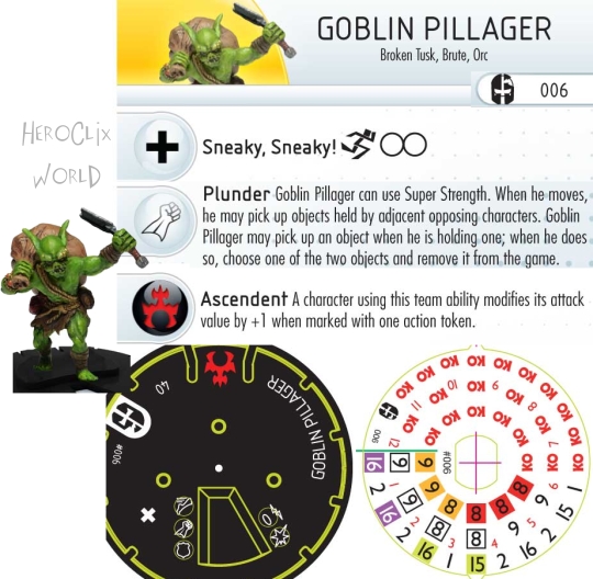 HeroClix Mage Knight Goblin Pillager dial