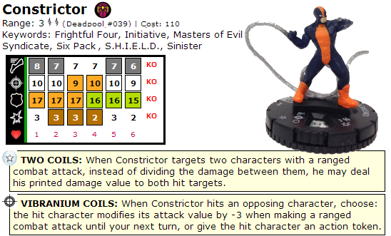 HeroClix Constrictor Dial